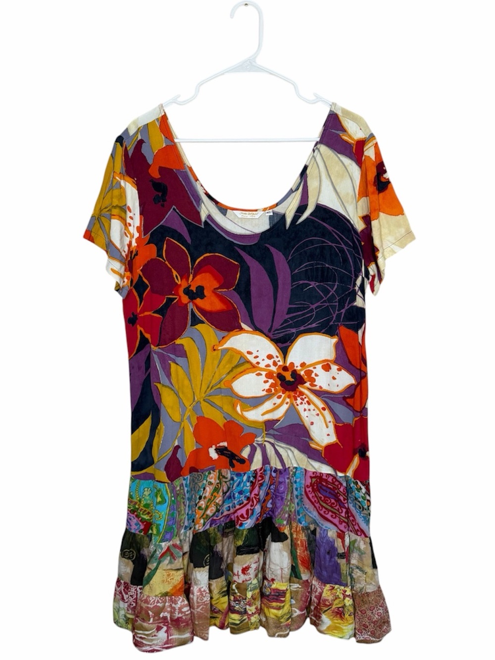 Jams World Hattie Dress Women's Size XL in Cinnabar Colorful Floral Hawaiian